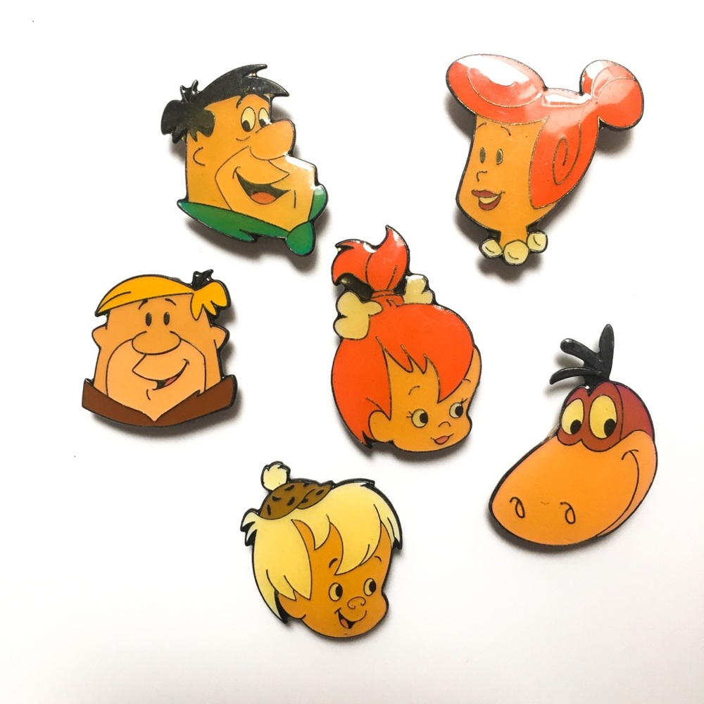 Vintage Flintstones Button Covers Set Pebbles